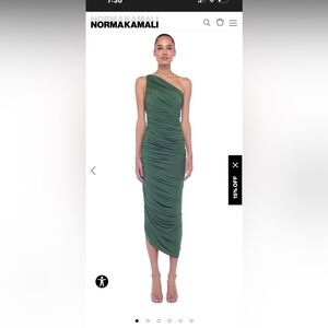 Norma Kamali XS/34 One-Shoulder Dress in Celadon